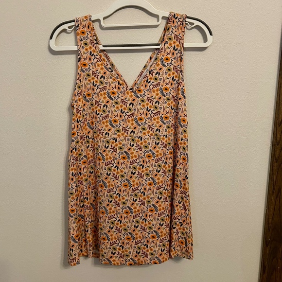 IGENJUN Orange Floral Tank Top, Size Small - Picture 2 of 8